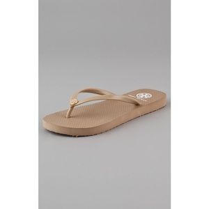 Tory Burch Thin Flip Flops in Natural Size 8